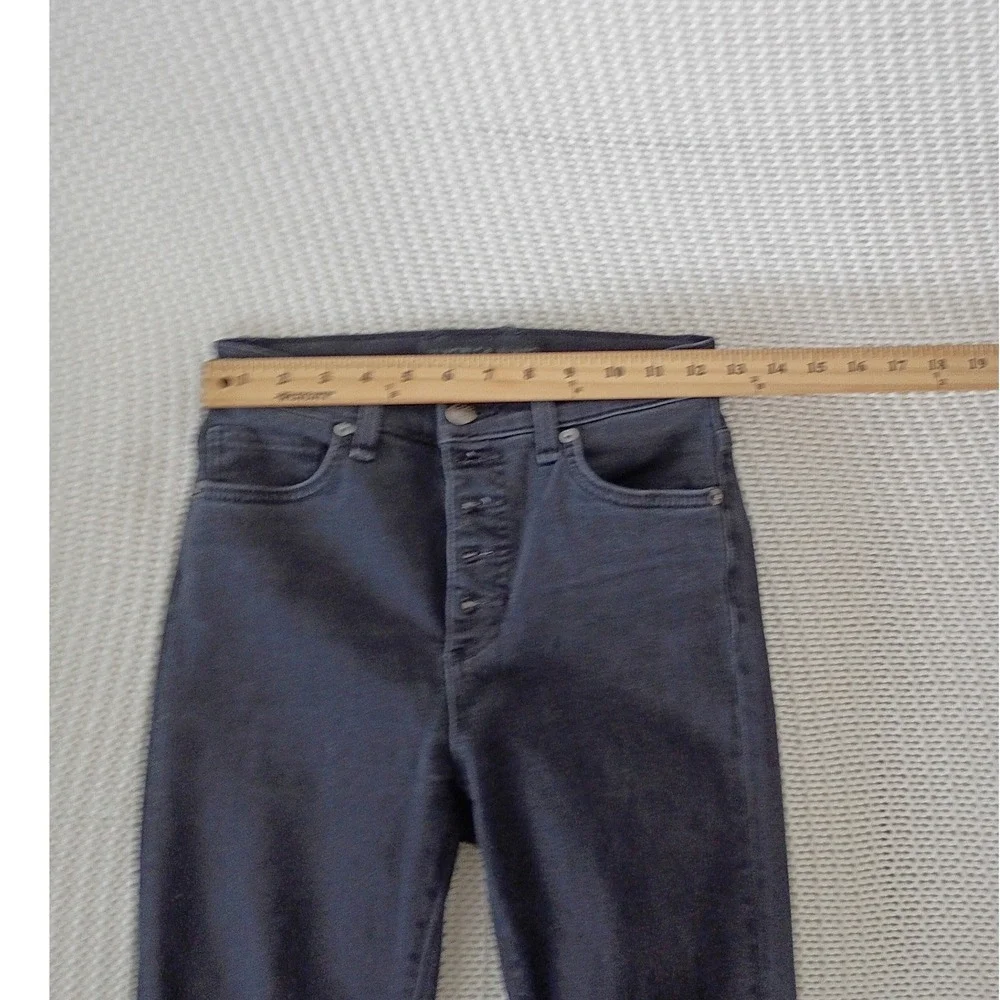 Veronica Beard Debbie High Rise Skinny Jeans Charcoal Button Fly‎ 24x27 USA $228